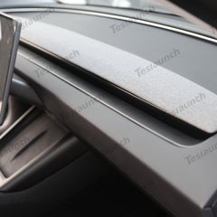 2024+ Model 3 Highland Dashboard Cover Segmented Long Decorative Strip (Carbon Fiber Pattern ABS) for Tesla - T-Launch