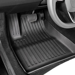 2024+ Model 3 Highland Floor Mats All Weather Double Layer Flocking TPE For Tesla - T-Launch
