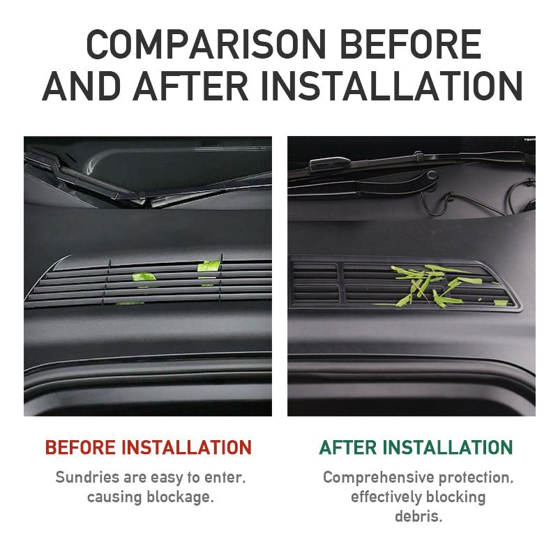 2024+ Model 3 Highland Front Standby Storage Box Cover Air Conditioner Air Inlet Protective Mesh Grill Panel for Tesla - T-Launch