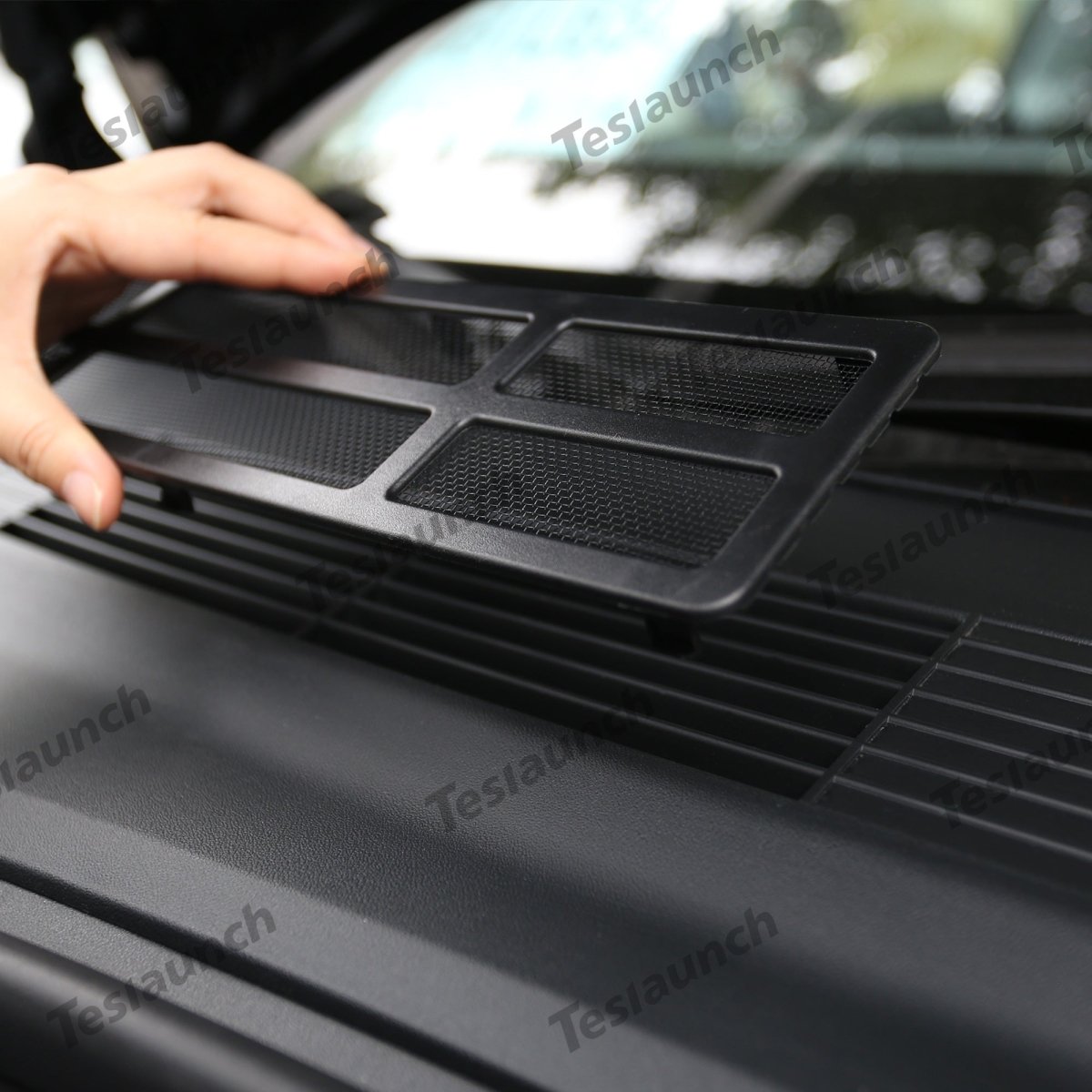 2024+ Model 3 Highland Front Standby Storage Box Cover Air Conditioner Air Inlet Protective Mesh Grill Panel for Tesla - T-Launch