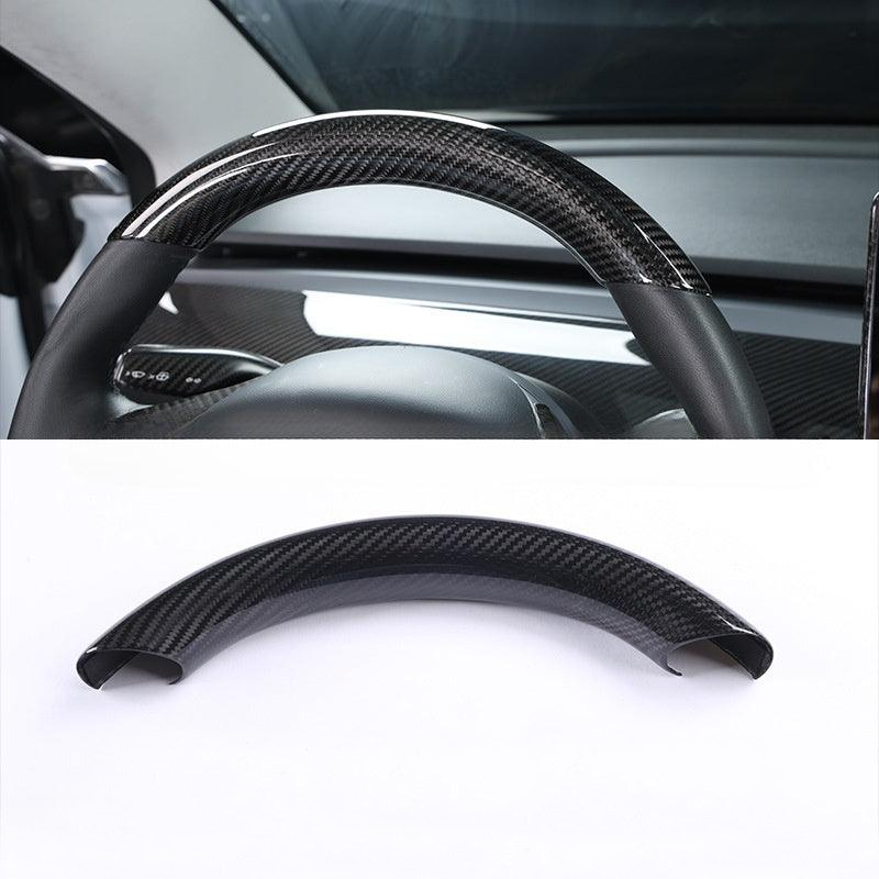 [Real Carbon Fiber] Steering Wheel Upper/Lower Cover For Tesla Model 3/Y Accessories (2017-2023)