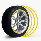 Protettore per cerchioni in lega di alluminio giallo-adatto a tutte le auto (4 pz)