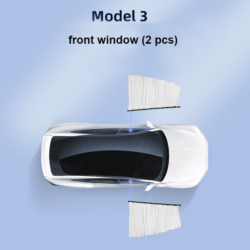 Tesla Seitenfensterschiene, Schiebe-Sichtschutzvorhang, Sonnenschutz für  Model 3/Y