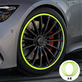 Protezione per cerchioni in lega di alluminio verde, adatta a tutte le auto (4 pezzi)