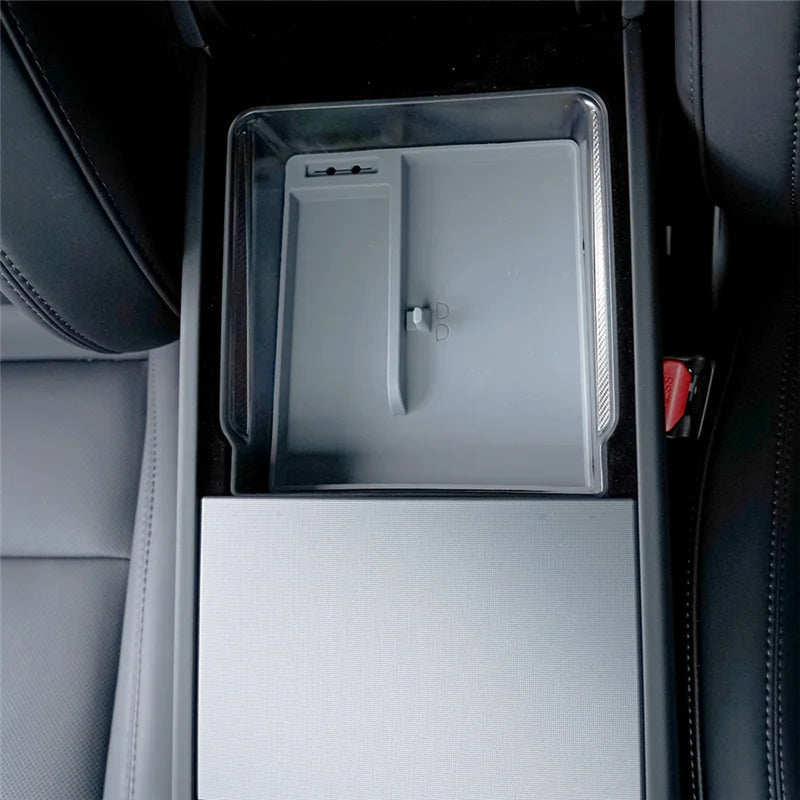 Console centrale et boîte d'accoudoir sous le plateau de rangement pour  Tesla 2024 Model 3 Highland - 1 Pc (boîte d'accoudoir) / Gris