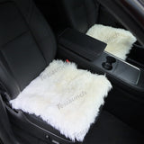 Faux Sheepskin Front Seat Covers Preto / Branco Para Tesla Model S/X/3/Y (2012-2023)