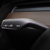 [Real Carbon Fiber] Gear Shift Cover, Turn Signal Stalk Covers for Tesla Model 3/Y (2017-2023)
