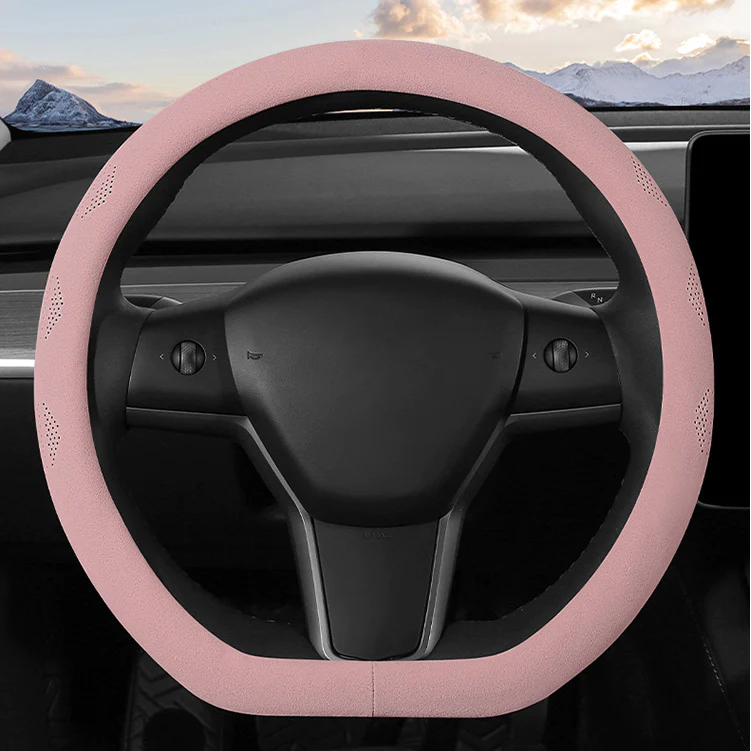 Housse de volant Tesla Alcantara ultra fine absorbant la transpiration pour  Model 3/Y