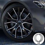 Protezione per cerchioni in lega di alluminio nero - Adatto a tutte le auto (4 pezzi)
