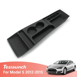 Tesla Model Caixa de armazenamento do organizador da consola central S, contentor porta-copos (2012-2015)