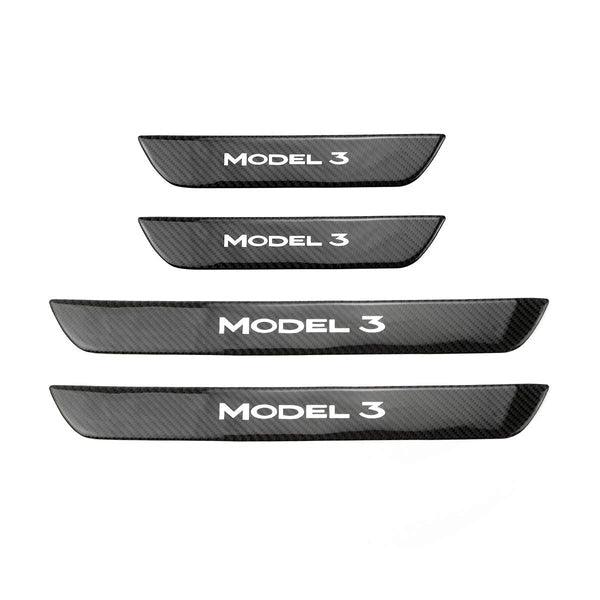 Tesla Model 3 Front / Real Door Sill Cover Protector (4 pcs) (2017-2023) - TESLAUNCH