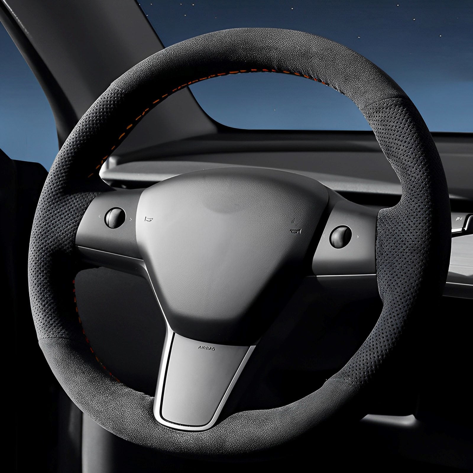Tesla Alcantara Hand Stitch Steering Wheel Cover