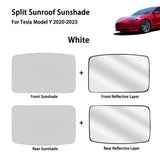 Split Glass Roof Sunshade for Tesla Model Y(2020-2023) Sun Visor Accessories Sun Blocking Heat Shade