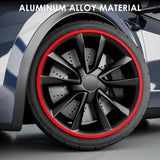 Stop aluminium Tesla Ochraniacze obręczy kół dla wszystkich Models 3/Y/S/X (4 PCS) (2012-2023)