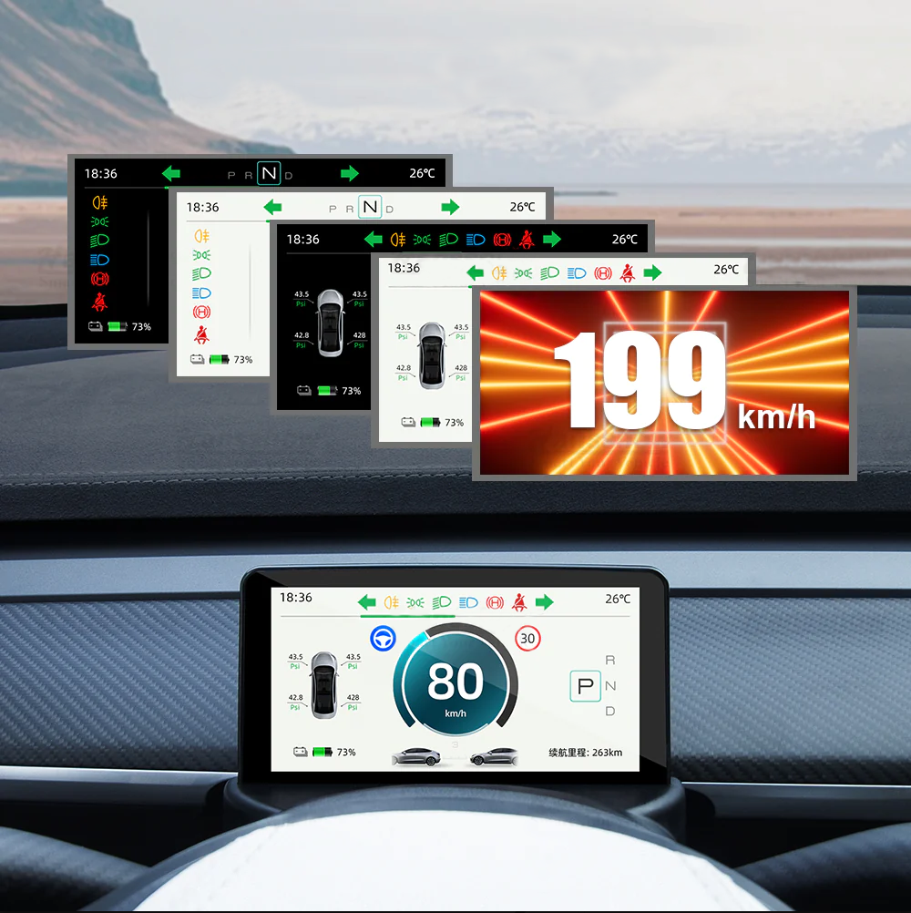 Teslaunch 5,16-Zoll-Mini-Dash-Screen-Display für Tesla Model 3/Y - Model 3  2017-2023.08 / AMD-Ryzen