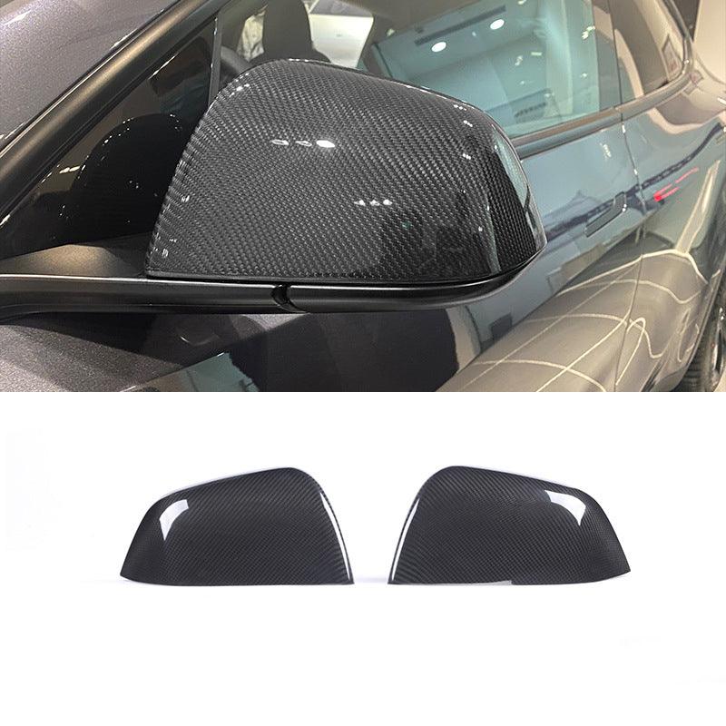[Real Carbon Fiber] Side Mirror Cover for Tesla Model Y, Rear View Mirrors Cover Cap, OEM Style (2020-2023) - TESLAUNCH