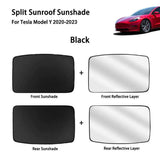 Split Glass Roof Sunshade for Tesla Model Y(2020-2024) Sun Visor Accessories Sun Blocking Heat Shade