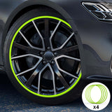 Protezione per cerchioni in lega di alluminio verde, adatta a tutte le auto (4 pezzi)