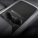 [Real Carbon Fiber] Model 3/Y Center Console Overlays With Key Card Slot (Gen. 2) (2021-2023) - TESLAUNCH