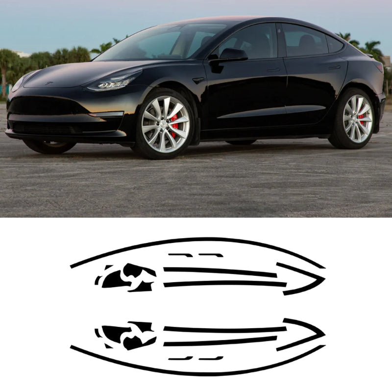 <tc>Tesla</tc> Revestimiento de vinilo opaco con eliminación cromada para 2017-2023 <tc>Model</tc> 3 - Negro mate