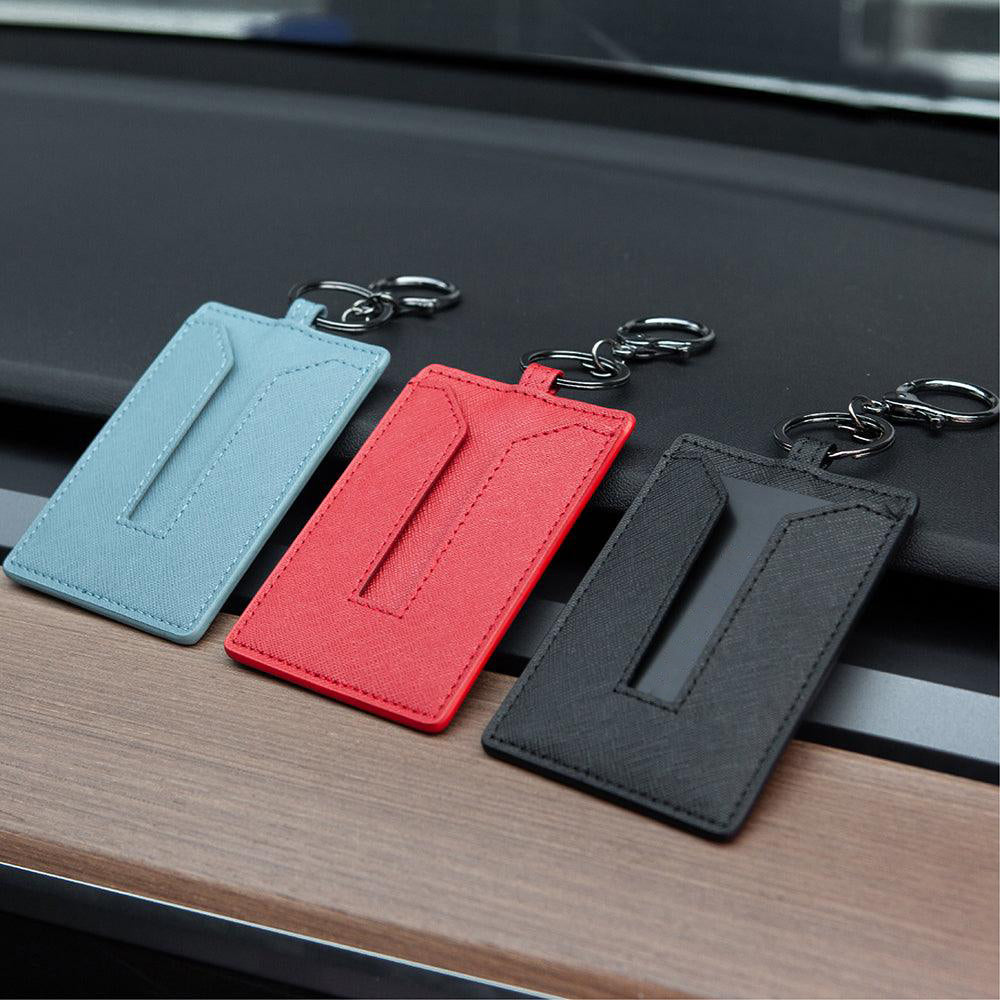 Key Card Holder For Tesla Model 3, Anti-Dust Light Leather With
