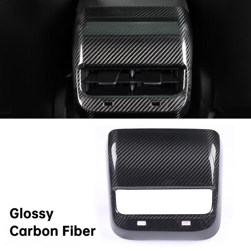 [Real Carbon Fiber] Model 3/Y Backseat Vent Overlay, Center Console Wrap Cover (2017-2023) - TESLAUNCH
