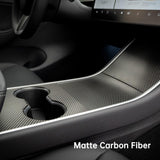 Model 3/Y Center Console Cover for Tesla, Decoration Wrap Kit (Carbon Fiber Pattern ABS) (Gen.1) (2017-2020)