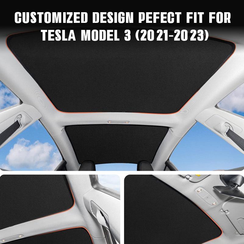 Für Tesla Modell 3 y s x Glasdach Sonnenschutz versenkbare Sonnenschutz  Sonnenblende UV-Schutz Beschattung Abdeckung Schiebedach grau