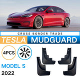 Model S Mud Flaps Custom Front Rear Mudguard Kit for Tesla, No Drill Fender (2021-2023)