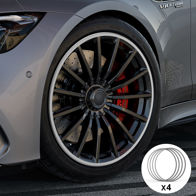 Silver Aluminum Alloy Wheel Rim Protector- Fits All Cars (4pcs）