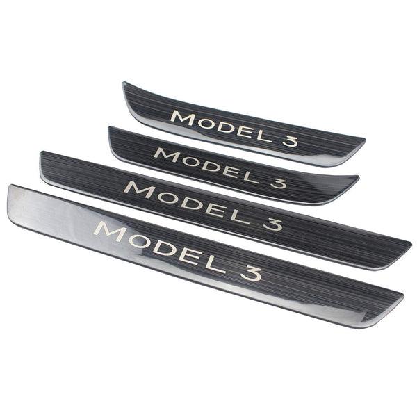 Tesla Model 3 Front / Real Door Sill Cover Protector (4 pcs) (2017-2023) - TESLAUNCH