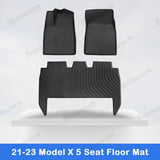2021-2023 Model X Mata podłogowa dywanik bagażnika wykładzina bagażnika na każdą pogodę TPE