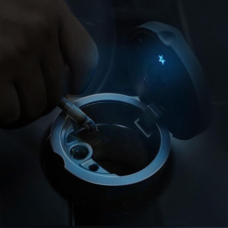 New car stainless steel ashtray intelligent induction ashtray with blue LED