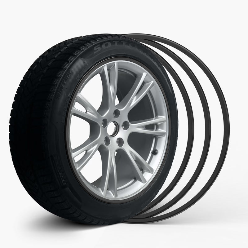 Black Aluminum Alloy Wheel Rim Protector- Fits All Cars (4pcs）