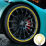 Yellow Aluminum Alloy Wheel Rim Protector- Fits All Cars (4pcs）