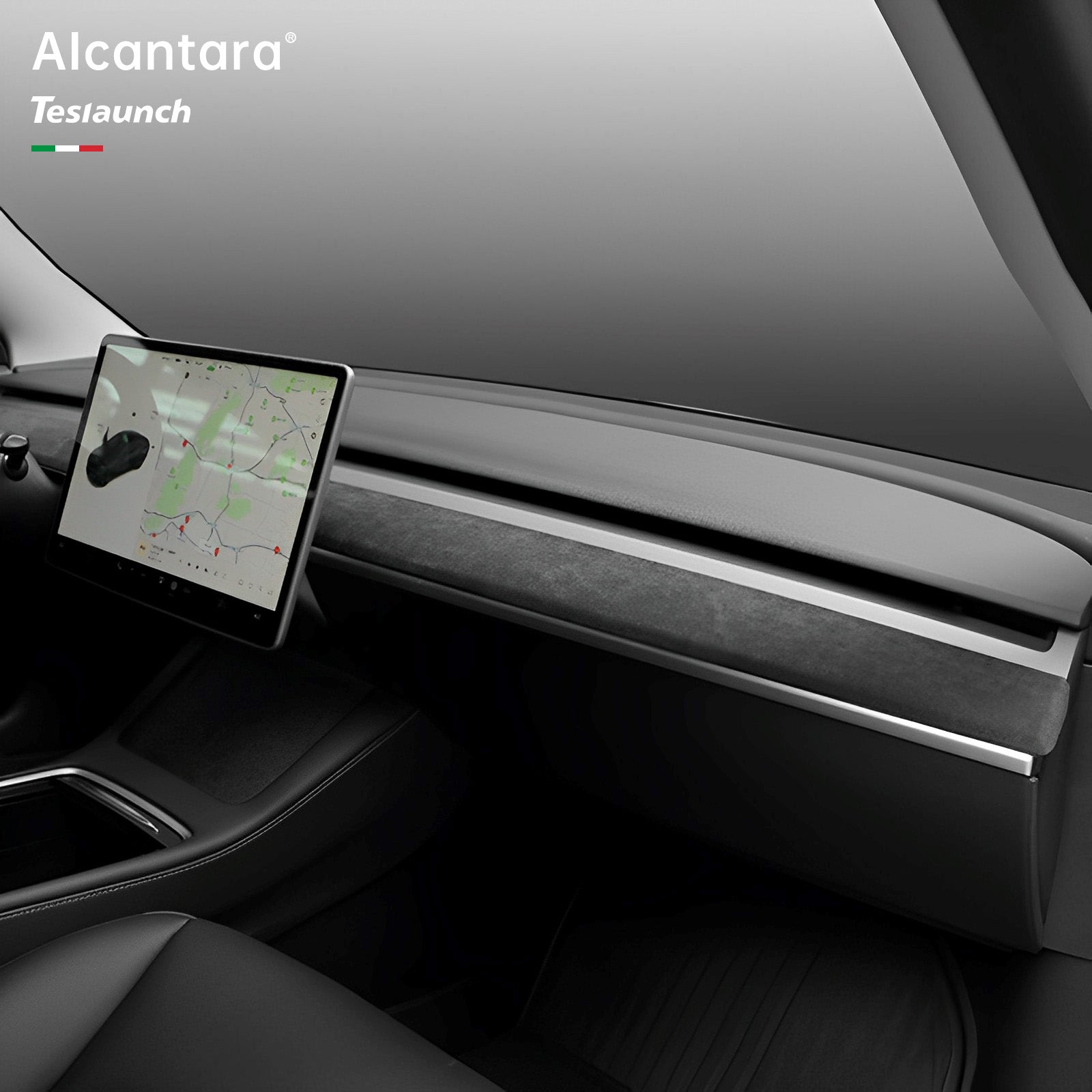Housse de protection pour tableau de bord Tesla Alcantara pour modèle 3/Y (2017-2023)