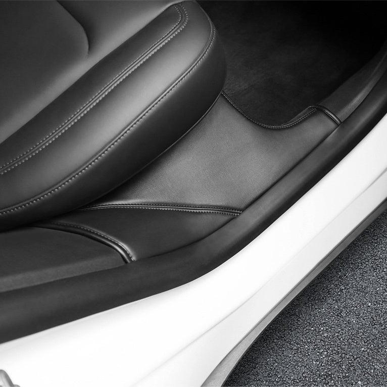 Tesla Model Y Built-in Door Sill Protector / Rear Inner Door Leather Pad Accessories (2 Pcs) (2020-2023) - TESLAUNCH