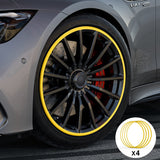 Protettore per cerchioni in lega di alluminio giallo-adatto a tutte le auto (4 pz)