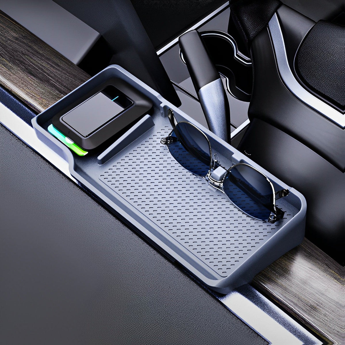 Organisateur de tableau de bord en silicone-Boîte de rangement pour Tesla Model 3/A (2017-2024) 