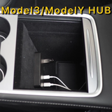 Tesla Model 3/Y/S/X USB Hub 4-i-1 Center Console Adapter (2021-2023)
