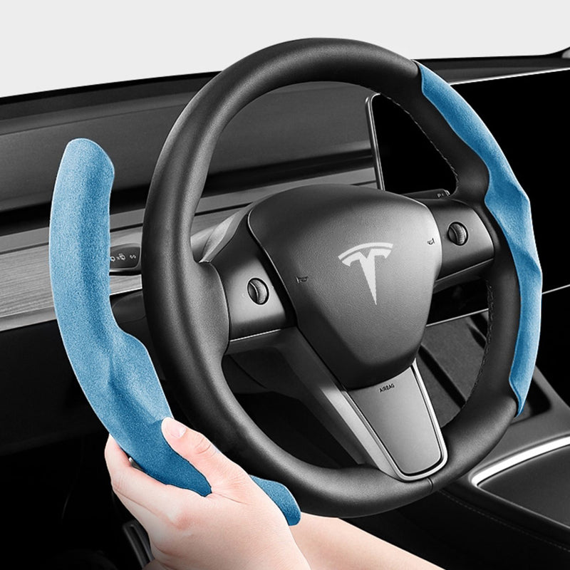 Alcantara Tesla Model 3/Y Steering Wheel Caps Cover