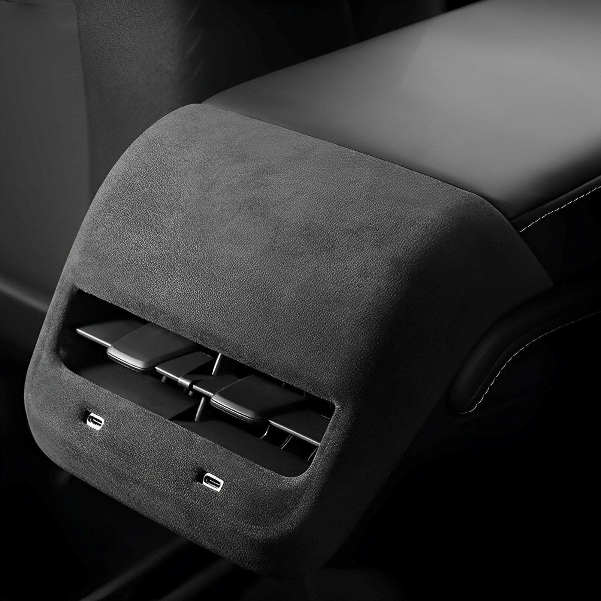 Alcantara Rear AC Vent Cover and Rear Anti-kick Cover For Tesla Model 3/Y (2017-2023) - T-Launch