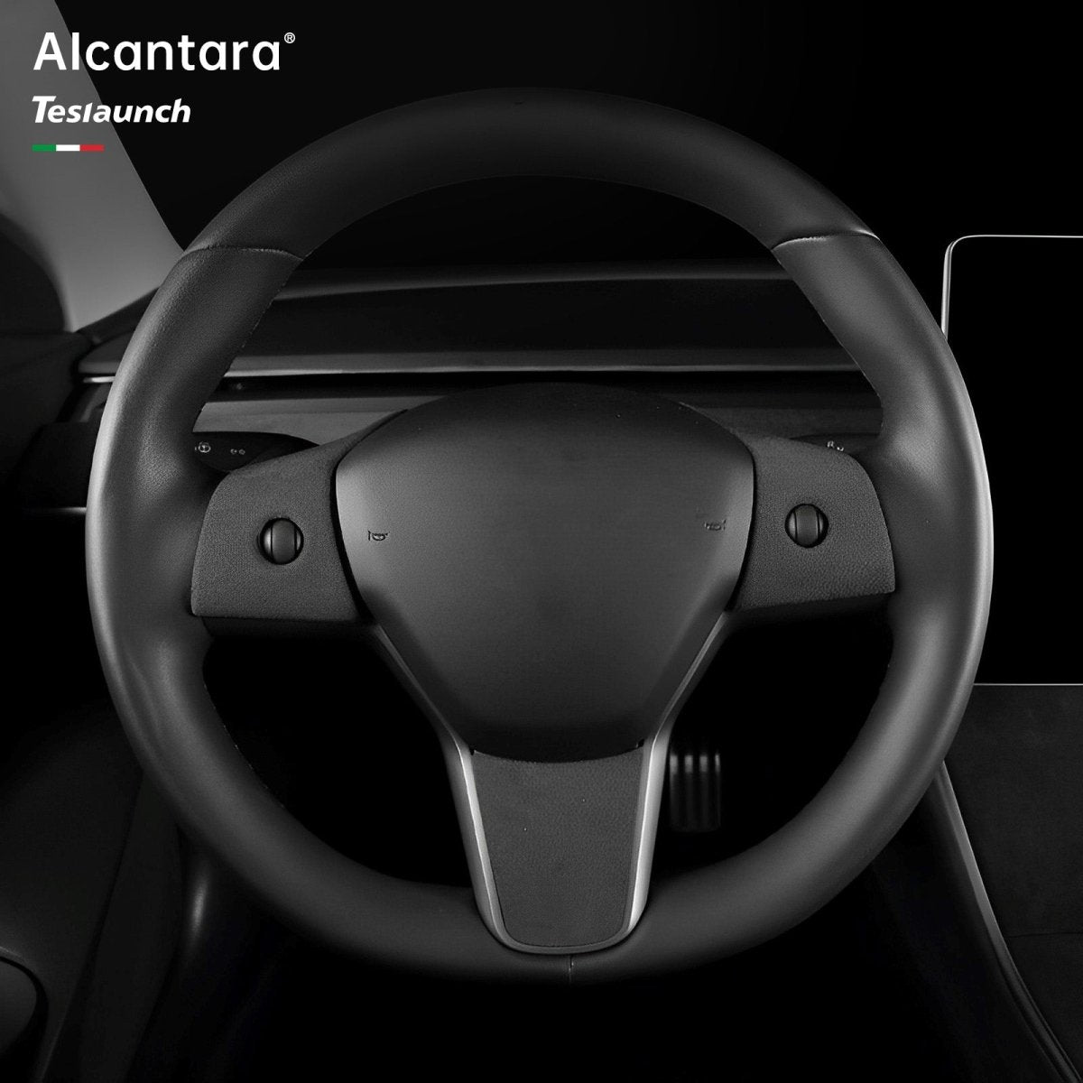Alcantara Steering Wheel Cover For Tesla Model 3/Y - T-Launch
