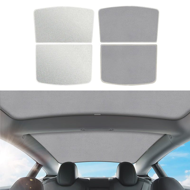 Alcantara Suede Ice Crystal Double Insulation Sunroof Sunshade for Tesla Model 3/Y - T-Launch