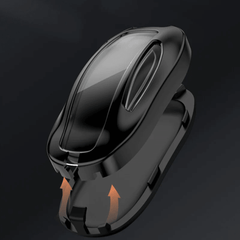 Alloy and Leather Key Fob Cover for Tesla Model 3/Y/S/X - T-Launch