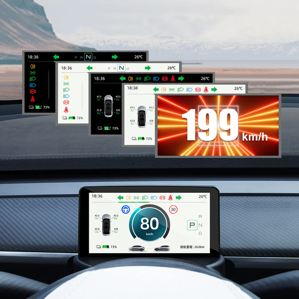 Tesla dashboard heads up screen display