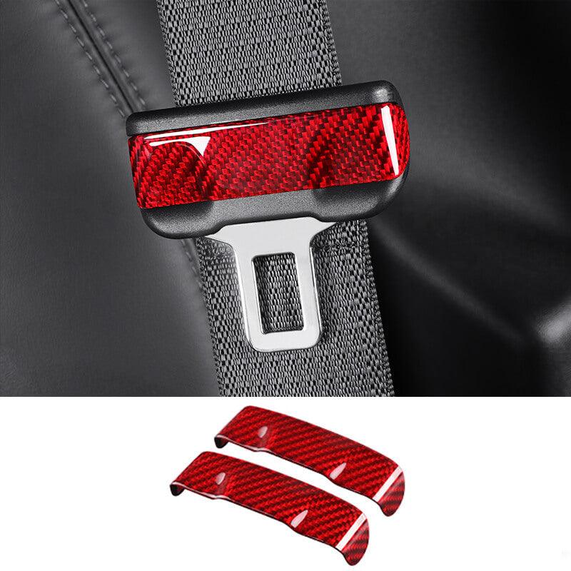 [Real Carbon Fiber] Seat Belt Fascia Cover For Model 3/Y Accessories (2017-2023) - TESLAUNCH