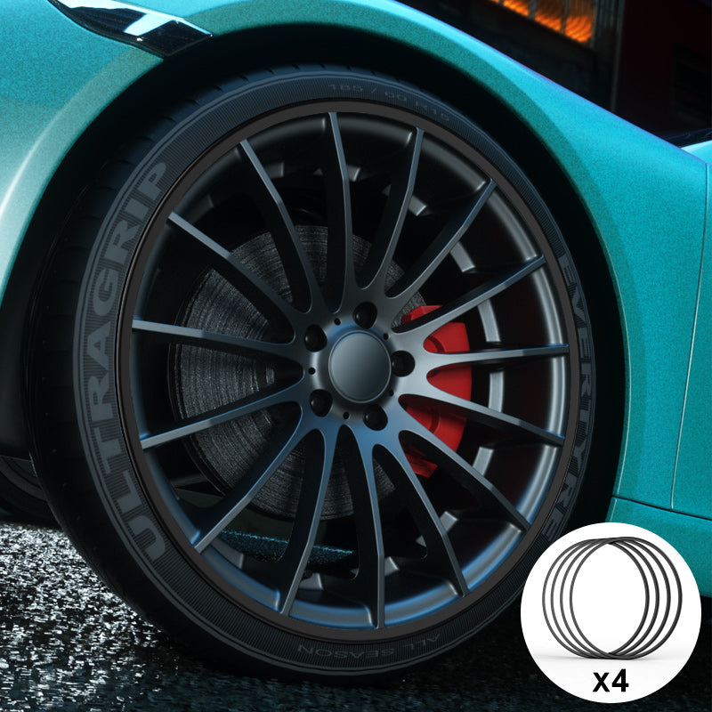 Black Aluminum Alloy Wheel Rim Protector- Fits All Cars (4pcs）