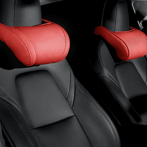 Autositz Kopfstütze Nackenkissen für Tesla Model Y, Auto Leder