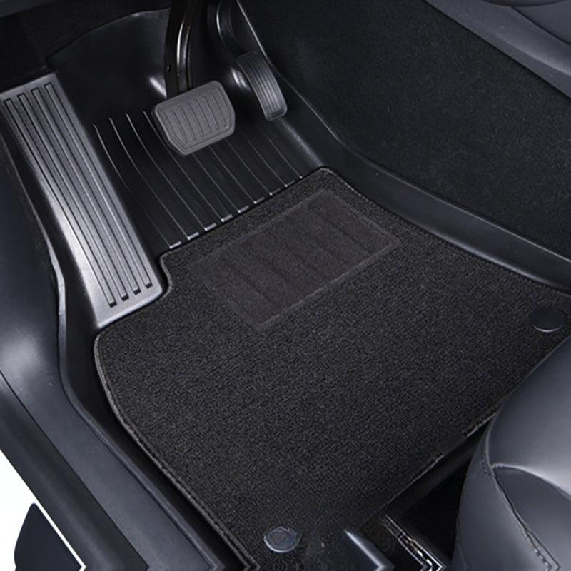 Tesla Model 3 Floor Mats All Weather Double Layer Flocking TPE (2021-2023) - TESLAUNCH